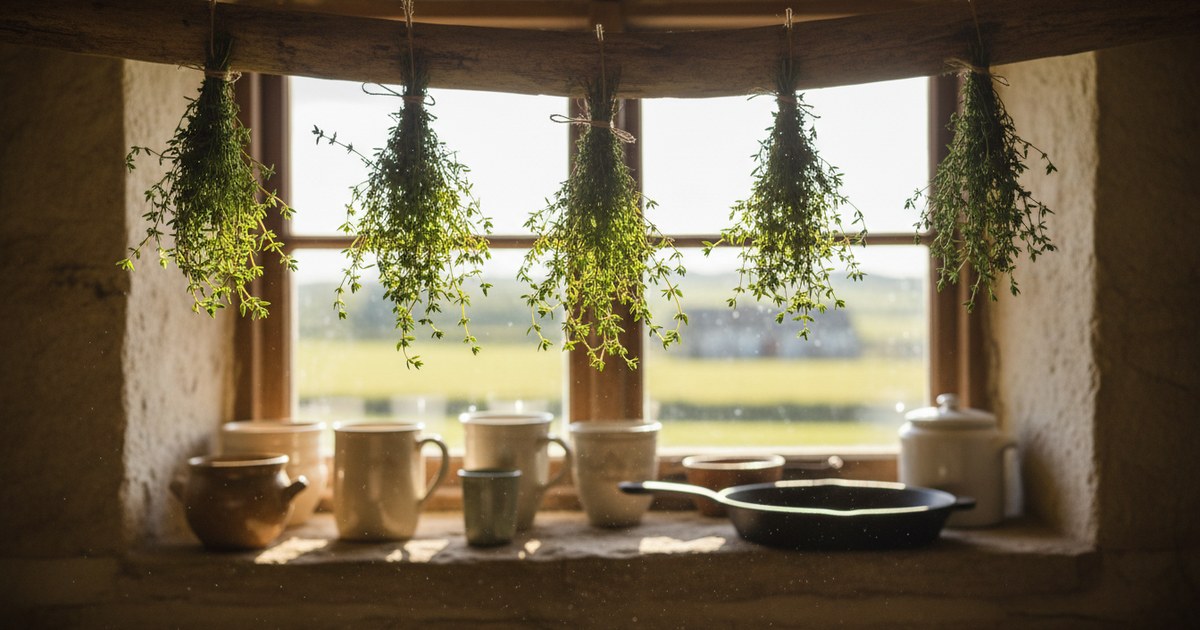 Séchage du thym en bouquets : méthode traditionnelle